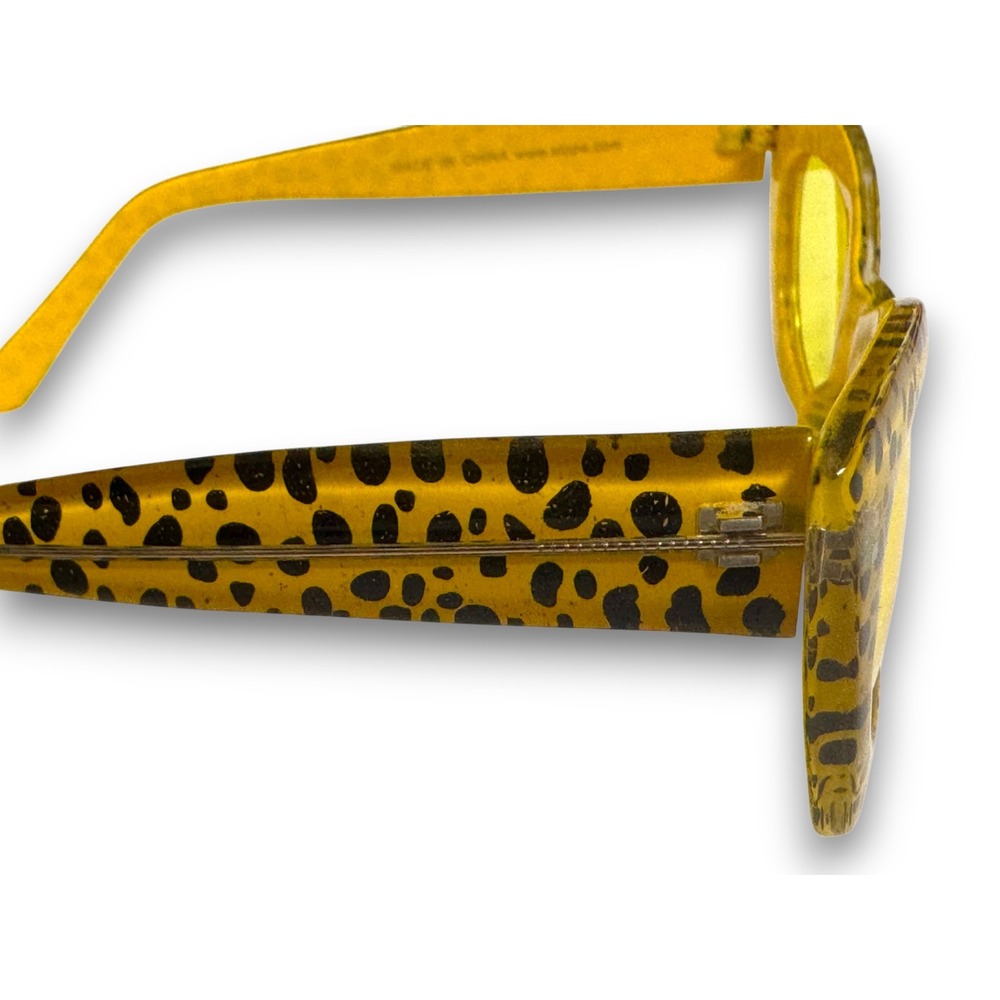Dr. Peepers Cat Eye Leopard Print Sunglasses Yellow Tint Lenses S24303 - Picture 7 of 10